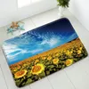 Bath Mats Natural Scenery Non-Slip Bathroom Mat Dream Cherry Blossom Sunflower Flower Love Tree Forest Indoor Doormat Rug Absorbent Carpet