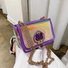 Bag Jelly Laser Transparent Square Crossbody 2024 High Quality PVC Women's Designer Handbag Chain Shoulder Messenger