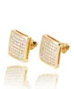 Boucles d'oreilles de goujon hip hop back en arrière en zircon blanc boucles d'oreilles enlacieuses gold bijoux géométrique vintage entièrement 8825809