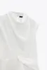 Women's Blouses Niche Socialite Pile Collar Sleeveless White Front Side Shirt