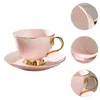 Topes Saucers 250 ml Café Mocha Set Regalos Espresso Regalos Caza de té de porcelana Tapa de café Cerámica de leche mármol