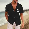القمصان غير الرسمية للرجال ذكر قميص قصير الأكمام الصيف طباعة هاواي 3D للرجال للرجال الصلبة لاعب الصدر الفقرة الفقرة Hombres