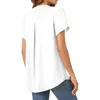 Blans pour femmes décontractées à manches longues à manches longues blanches Mujer Mujer Blouse Short Femme Fashion V Neck Simples Tops for Women 2024