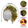 Decorative Flowers Resilient And Sturdy Christmas Pineapple Mailbox Wreath Artificial Berries Pine Cones Vibrant Lighting Effect