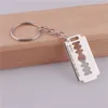 Keychains 5x Mini Creative Key Chain Ring Metal Keyring Keychain Gift Electric Razor Blade