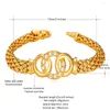 Bracelets de charme U7 Rétalonnage tendance des cercles ronds croix en or couleur pop-corn bracelet pour les femmes H649