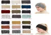 CC Bandeira de cabelo colorido malha de crochê bandeira para a cabeça de inverno mais aquecedores elásticos de cabelos largos acessórios de cabelo largos para mulheres ou meninas1863206