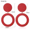 Bengelen oorbellen xiyanike 2024 acryl geometrische holle ronde bruids bruiloft voor vrouwen rood witte polka dot drop mode sieraden