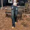 Kvinnors jeans 2024 byxor Spring och hösten lätt skarvning med hög midja rak cylinder visar tunnhet
