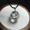 Figurines décoratives 925 boucle argentée avec baule à facette en cristal clean naturel de 20 mm à 21 mm pendentif pour la guérison cadeau