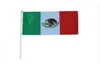 1421cm Mexico flag with white pole and golden tipWhole polyester good quality small National flags 100PCSLOT3657190