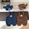 Vêtements pour chiens bébé vêtements d'hiver bodys nés garçons super mignon chiot carton de dessin animé avec pantalon de sangle de velours