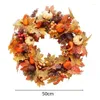 Dekorativa blommor 1st konstgjorda blad Led Light String Wreath Crafts Simulation Pumpkin Decoration Fairy Garland