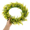 Decorative Flowers Wreath Costura Accesorios Hanging Artificial Floral Home Decore Front Door Adornment Simulation Leaf Plastic Leaves