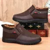 Oude Beijing Doekschoenen Heren Katoen Casual Warmte Zachte zool Low Top One Step Winter Middle en Eldery