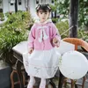 Vestes automne d'hiver filles chinois style national princesse cape manteau manteau d'enfants traditionnels plus cachemire