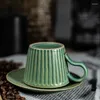 Cups Saucers Modern Design Vintage Coffee Cup Saucer Set Ceramic Nordic Decor Art Office Creativity Kubek Mugs Cute