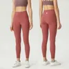 Lu High-Waists Yoga Pants Fuls femininos Fitness Soft Dew elementos alinhados elásticos lift hip em forma de T forma de sudor