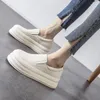 Freizeitschuhe Frauenpumpen Plattform Slipper echte Leder Moccasins Flats Frau Frühlings Sommer Frau Slip auf Flach Q280