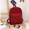 حقيبة ظهر شخصية تطريز بسيطة Corduroy School School Praitsssolid Color Disual Bookbag Travel