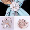 Storage Bags 6Pcs Women'S Fashion Faux Pearl Crystal Rhinestone Scarf Ring Buckle Clip