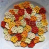 100 Colorfull Handmade Cotton Wirchet Flowers Quilt Scrapbooking DIY 3D Craft Sticked Fabric Flower Applique Clothes Decoration 240408