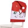 Couvre-chaise 2pcs / décoration de Noël Santa Snowman Cover Back Home Party Supplies 2024