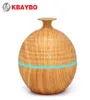 KBAYBO 130ML USB 증발 가습기 아로마 디퓨저 에센셜 오일 디퓨저 아로마 테라피 미스트 메이커 LED Light Wood Grain4007404