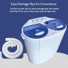 Maskiner garatic bärbar kompakt mini tvillingbad tvättmaskin med tvätt och snurrcykel, byggd tyngdkraftsavlopp, 13 kg kapacitet