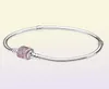 Bracelet de fermoir Signature Fancy Pink CZ Authentic 925 Silver Sterling Fits European Style Jewelry Charms Beads Andy Jewel 590723CZS9102112