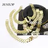 Ice Hip Hop Gold Plated Diamond Letter King Pendant Cuban Link Chain Jewelries Necklace For Men