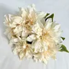 Fiori decorativi 5 teste dahlia mazzi di seta artificiale arti per la casa arrangiamenti per la casa materiale di oggetti di scena degli ornamenti tavolo