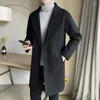 Trench Coats Men's Light Wind Spring and Automne Long Woolen Mabe de laine Version coréenne Trend Slim