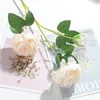 10pcs 5pcs 3 têtes de soie artificielle de la soie européenne fleur de rose pivoine fausses fleurs à la maison jardin décoration de mariage décoration bricolage couronne 240407
