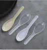 Disposable Flatware Mini Spoon Home Kitchen Clear Plastic Soup Cupons Toons For Jelly Ice Cream Dessert Apatetiz