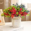 Fleurs décoratives 10pcs Simulation de Noël Berry Artificiel Fleur Fruit Cherry Plantes à la maison Décoration de la fête DIY Gift