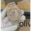 Cashjin Icedout Men List Bling Iced Out VVS Moissanit Diamond Watch D2M208