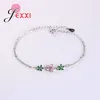 Bracelets de charme Belle conception de petites fleurs mignonnes avec 2 couleurs en émail de haute qualité 925 argent sterling pour les filles accessoires