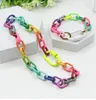 Charm Bracelets European And American Fashion Ins Exaggerated Alloy Colorful Candy Color Brazil Chain Female Bracelet Necklace Set