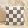 Pillow Canvas Checkerboard Case Cotton Home Stain-resistant Sofa Bed Decor Poszewka Boho