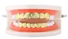 Hip Hop Men039s 6 dentes de baixo para baixo cor prata dourada dentes falsos dentes grillz grades de treliça de treliça para mulheres jóias corporais jóias corporais