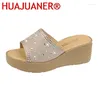 Slippers Summer Wedge Platform High Heels Женщины Slipper Ladies Outde Shoes Basic Slides Flip Flop Sandals