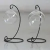 Plaques décoratives 5 / 10pcs Retro Iron Art Bauble Holder Ornement Verre Boule suspendue support d'affichage Plant Plant Decor Home Decor Blanc Blanc