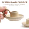 Candle Holders 2 Pcs Advent Holder Wedding Table Decor Pillar Tray Ceramic Column Set