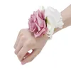 Dekorativa blommor Brudtärna Bridal handledsblomma konstgjorda corsage armband för bröllopsdag dekoration