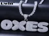 Uwin Custom Bubble Lettres initiales Collier Pendant Collier Nom avec 4 mm CZ Tennis Chaînes Full Iced Cumbic Zirconia Jewelry J1906168983503