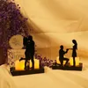 Bougeoirs Romantique Metal Couple Holder décoratif Iron Art Amateurs de figurines Ornement Ornement DÉCOR CRAFT Valentin