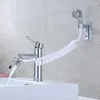 Bathroom Sink Faucets 1Set 304 Stainless Steel Chrome Basin Faucet Mixer Tap Stream Sprayer Head Deck Installation With Shower Set