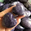 Figurine decorative in pietra naturale Lepidolite Crystal Heart Love Pothor Chakra Energy Wicca Cristalli viola e pietre Guarigione spirituale