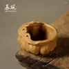 Xícaras pires de chá de areia roxa de degustação de lótus semearpod conjunto artesanal mestre criativo single single